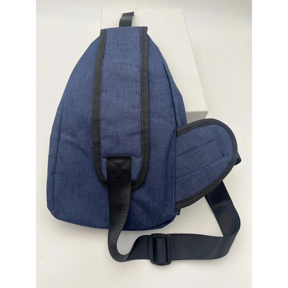 NuPouch Mens Blue Sling Bag Anti Theft Crossbody Backpack with USB Port